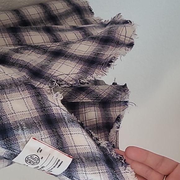 BDG Brixton Flannel Button-Down Shirt Top Plaid Printed Oversized Blue Multi Xs - Picture 5 of 9